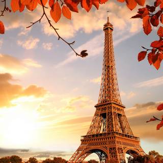 Sunset Eiffel Tower wallpaper