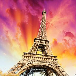 Sunset Eiffel Tower wallpaper