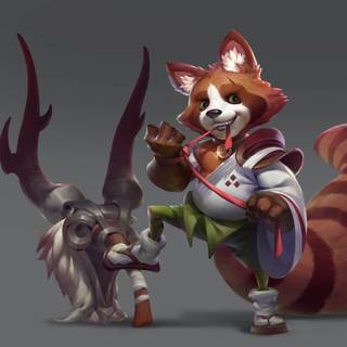 Red panda fantasy wallpaper