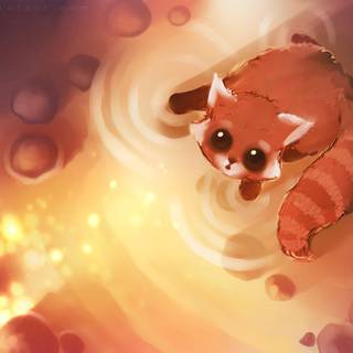 Red panda fantasy wallpaper
