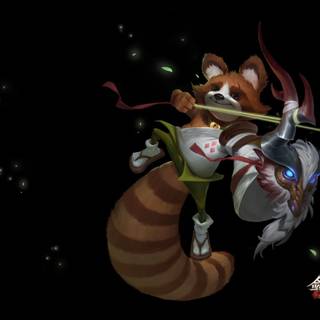 Red panda fantasy wallpaper