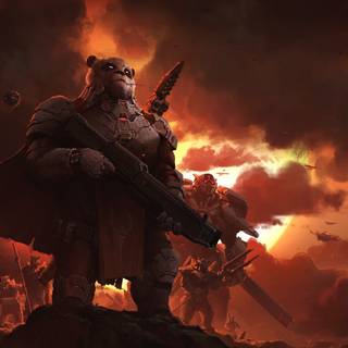 Red panda fantasy wallpaper