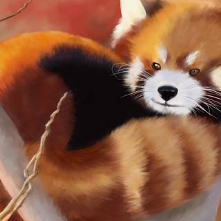 Red panda fantasy wallpaper