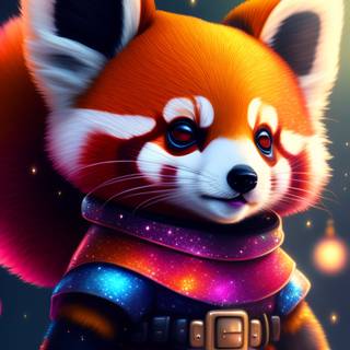 Red panda fantasy wallpaper