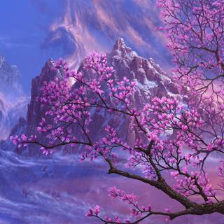 Magic spring tree wallpaper
