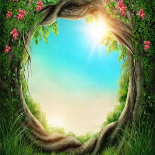 Magic spring tree wallpaper