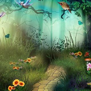 Magic spring tree wallpaper