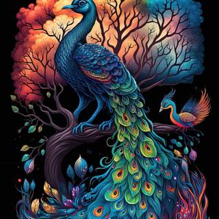 Peacock art wallpaper