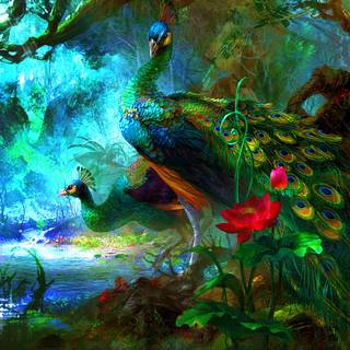 Peacock art wallpaper