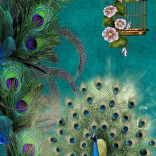 Peacock art wallpaper