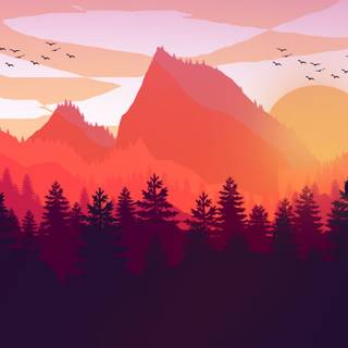 Firewatch sunset wallpaper