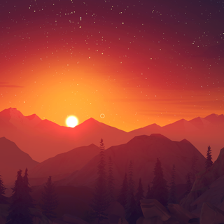 Firewatch sunset wallpaper