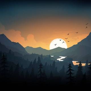 Firewatch sunset wallpaper