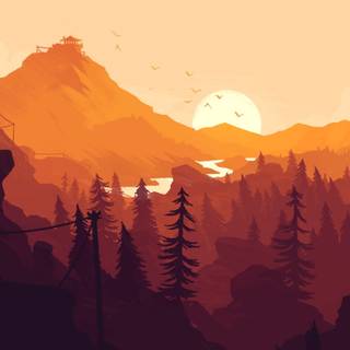 Firewatch sunset wallpaper