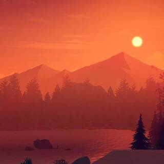 Firewatch sunset wallpaper