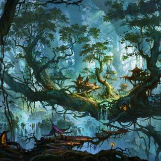 Rainforest fantasy world wallpaper