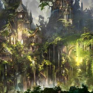 Rainforest fantasy world wallpaper