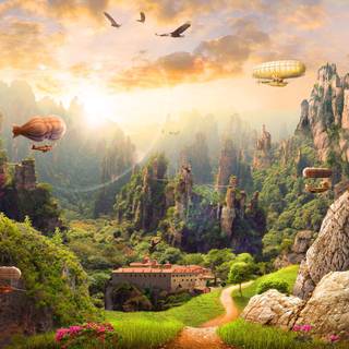 Rainforest fantasy world wallpaper