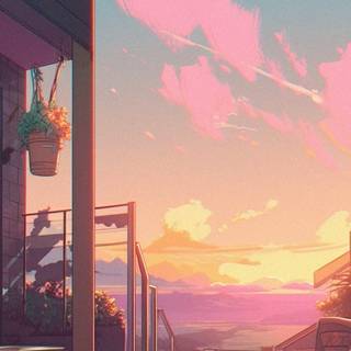 Aesthetic summer anime iPhone wallpaper