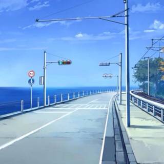 Aesthetic summer anime iPhone wallpaper