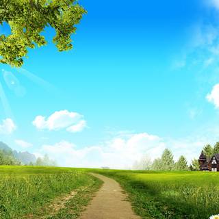 Country road spring wallpaper