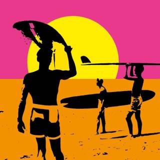Surfing summer wallpaper