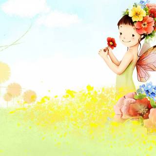 Spring cartoon desktop wallpaper
