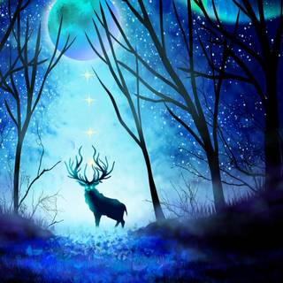 Deer in forest wallpaper