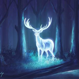 Deer in forest wallpaper