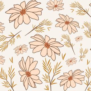 Beige flowers wallpaper