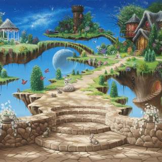 Illustration fantasy world 4k wallpaper