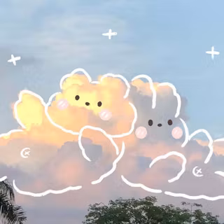 Kawaii clouds wallpaper