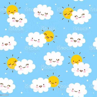 Kawaii clouds wallpaper