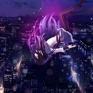 Purple anime phone wallpaper