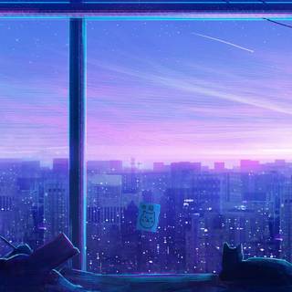 Purple anime phone wallpaper