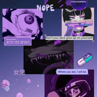 Purple anime phone wallpaper