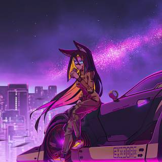 Purple anime phone wallpaper