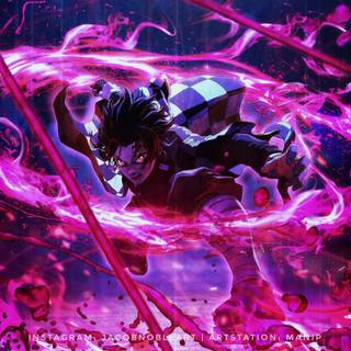 Anime girl 4k purple wallpaper