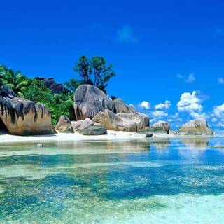 Spring beach laptop wallpaper