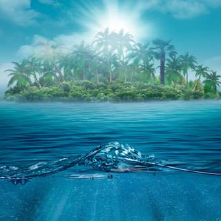 Spring beach laptop wallpaper