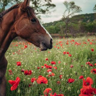 Springtime horses wallpaper