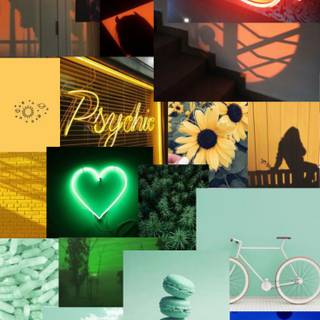 Rainbow summer collage wallpaper