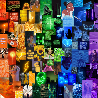 Rainbow summer collage wallpaper