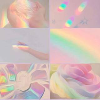 Rainbow summer collage wallpaper