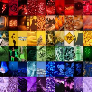 Rainbow summer collage wallpaper