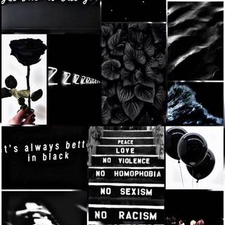 Summer black collage wallpaper