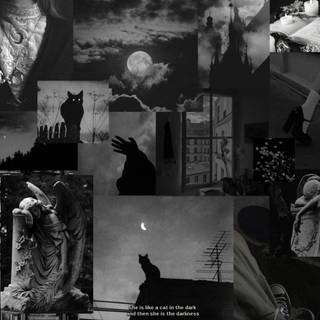 Summer black collage wallpaper