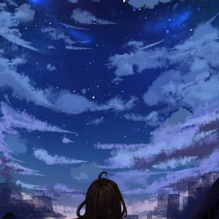 Beautiful anime sky phone wallpaper
