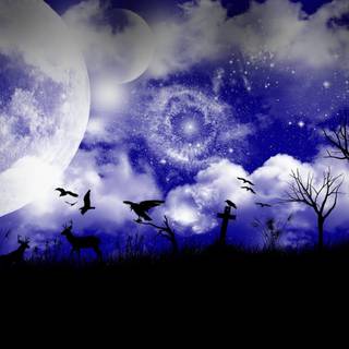 Dark anime moon wallpaper