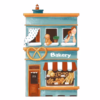 Bakery shop wallpaper